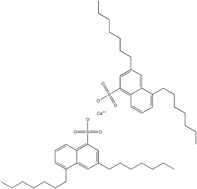 Bis(3,5-diheptyl-1-naphthalenesulfonic acid)calcium salt 结构式