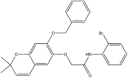 2,2-Dimethyl-7-(benzyloxy)-6-[[(2-bromophenylamino)carbonyl]methoxy]-2H-1-benzopyran 结构式
