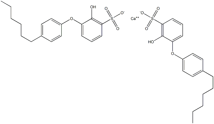 Bis(2-hydroxy-4'-hexyl[oxybisbenzene]-3-sulfonic acid)calcium salt 结构式