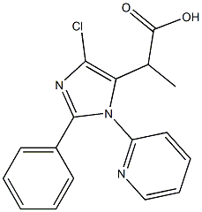 4-Chloro-1-(2-pyridinyl)methyl-2-phenyl-1H-imidazole-5-acetic acid 结构式