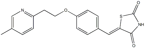 (5Z)-5-[4-[2-(5-Methyl-2-pyridinyl)ethoxy]benzylidene]thiazolidine-2,4-dione 结构式