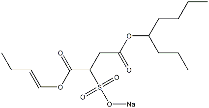 2-(Sodiosulfo)succinic acid 4-octyl 1-(1-butenyl) ester 结构式