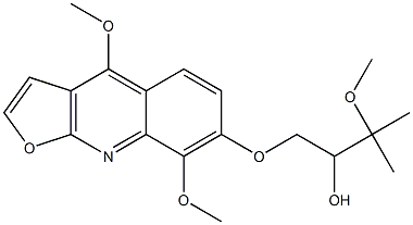 1-[(4,8-Dimethoxyfuro[2,3-b]quinolin-7-yl)oxy]-3-methoxy-3-methyl-2-butanol 结构式