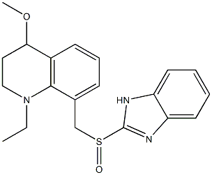 1-Ethyl-1,2,3,4-tetrahydro-4-methoxy-8-(1H-benzimidazol-2-ylsulfinylmethyl)quinoline 结构式