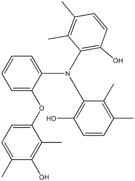 N,N-Bis(6-hydroxy-2,3-dimethylphenyl)-2-(3-hydroxy-2,4-dimethylphenoxy)benzenamine 结构式