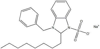 1-Benzyl-2,3-dihydro-2-octyl-1H-benzimidazole-3-sulfonic acid sodium salt 结构式