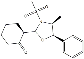 (2S)-2-[(2S,4S,5R)-4-Methyl-5-phenyl-3-(methylsulfonyl)oxazolidin-2-yl]-1-cyclohexanone 结构式
