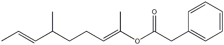 Phenylacetic acid 1,5-dimethyl-1,6-octadienyl ester 结构式