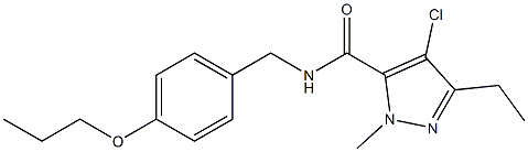 4-Chloro-5-ethyl-2-methyl-N-[4-propoxybenzyl]-2H-pyrazole-3-carboxamide 结构式