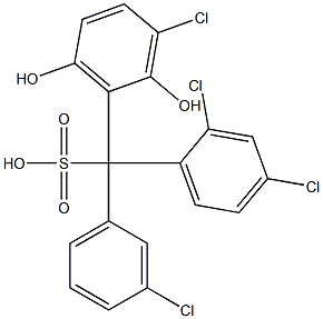 (3-Chlorophenyl)(2,4-dichlorophenyl)(3-chloro-2,6-dihydroxyphenyl)methanesulfonic acid 结构式