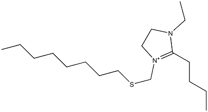 1-Ethyl-2-butyl-3-[(octylthio)methyl]-4,5-dihydro-1H-imidazol-3-ium 结构式