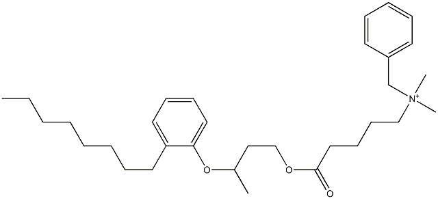 N,N-Dimethyl-N-benzyl-N-[4-[[3-(2-octylphenyloxy)butyl]oxycarbonyl]butyl]aminium 结构式