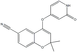 2,2-Dimethyl-4-[(1,2-dihydro-2-oxopyridin)-4-yloxy]-2H-1-benzopyran-6-carbonitrile 结构式