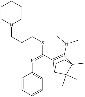 4,7,7-Trimethyl-3-(dimethylamino)-N-phenylbicyclo[2.2.1]hept-2-ene-2-carbimidothioic acid (3-piperidinopropyl) ester 结构式