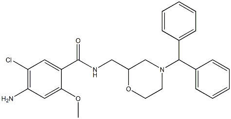 4-Amino-5-chloro-2-methoxy-N-[[4-diphenylmethyl-2-morpholinyl]methyl]benzamide 结构式