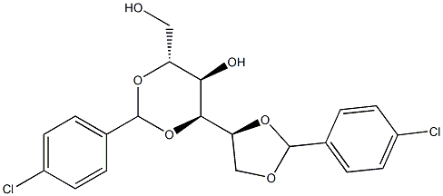 1-O,2-O:3-O,5-O-Bis(4-chlorobenzylidene)-D-glucitol 结构式