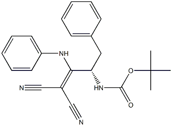 [(S)-3-Phenyl-2-[(tert-butoxycarbonyl)amino]-1-anilinopropylidene]malononitrile 结构式