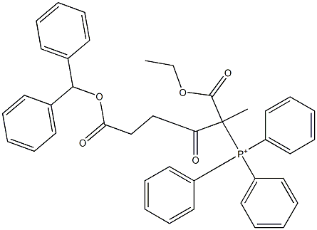 [1-(Ethoxycarbonyl)-4-[(diphenylmethoxy)carbonyl]-1-methyl-2-oxobutyl]triphenylphosphonium 结构式