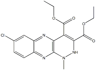 7-Chloro-1-methyl-1,2-dihydropyridazino[3,4-b]quinoxaline-3,4-dicarboxylic acid diethyl ester 结构式