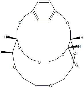 (1S,2S,10S,11S)-2,11-[(1,4-Phenylene)bis(methyleneoxymethylene)]-1,10-dimethyl-3,6,9,12,15,18-hexaoxacyclooctadecane 结构式