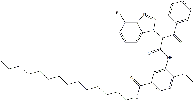 3-[3-Phenyl-2-(4-bromo-1H-benzotriazol-1-yl)-1,3-dioxopropylamino]-4-methoxybenzoic acid tetradecyl ester 结构式