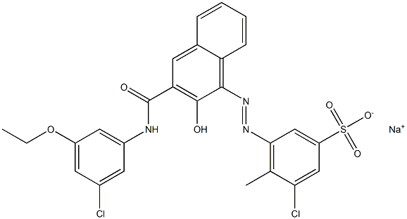 3-Chloro-4-methyl-5-[[3-[[(3-chloro-5-ethoxyphenyl)amino]carbonyl]-2-hydroxy-1-naphtyl]azo]benzenesulfonic acid sodium salt 结构式