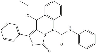 3-Phenyl-4-ethoxy-9-phenylcarbamoyl-4,9-dihydro-9,9a-diaza-1H-naphtho[2,3-c]furan-1-one 结构式