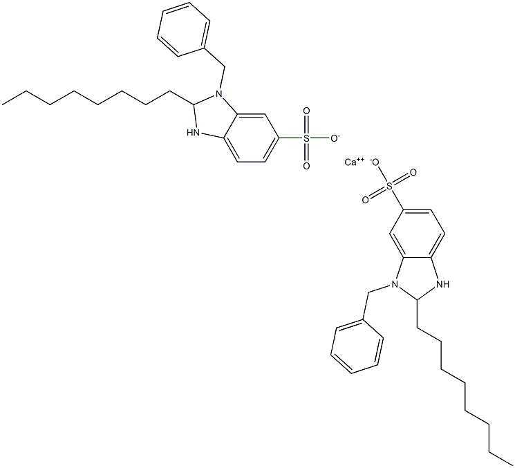 Bis(1-benzyl-2,3-dihydro-2-octyl-1H-benzimidazole-6-sulfonic acid)calcium salt 结构式