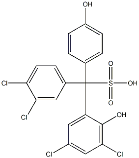 (3,4-Dichlorophenyl)(3,5-dichloro-2-hydroxyphenyl)(4-hydroxyphenyl)methanesulfonic acid 结构式