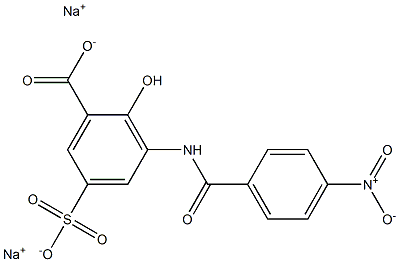 3-(p-Nitrobenzoylamino)-5-sulfosalicylic acid disodium salt 结构式