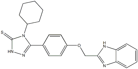 5-[4-[(1H-Benzimidazol-2-yl)methoxy]phenyl]-4-cyclohexyl-2H-1,2,4-triazole-3(4H)-thione 结构式