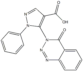 1-Phenyl-5-[(3,4-dihydro-4-oxo-1,2,3-benzotriazin)-3-yl]-1H-pyrazole-4-carboxylic acid 结构式