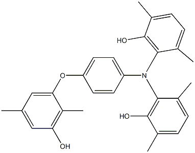 N,N-Bis(6-hydroxy-2,5-dimethylphenyl)-4-(3-hydroxy-2,5-dimethylphenoxy)benzenamine 结构式