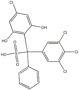 (4-Chloro-2,6-dihydroxyphenyl)(3,4,5-trichlorophenyl)phenylmethanesulfonic acid 结构式