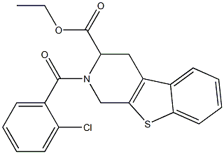 1,2,3,4-Tetrahydro-2-(2-chlorobenzoyl)[1]benzothieno[2,3-c]pyridine-3-carboxylic acid ethyl ester 结构式
