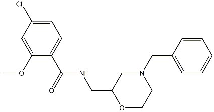 N-(4-Benzylmorpholin-2-ylmethyl)-4-chloro-2-methoxybenzamide 结构式