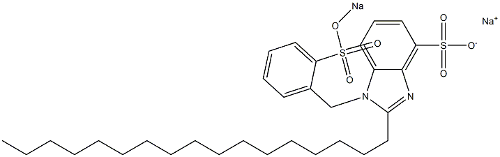 1-[2-(Sodiooxysulfonyl)benzyl]-2-heptadecyl-1H-benzimidazole-4-sulfonic acid sodium salt 结构式