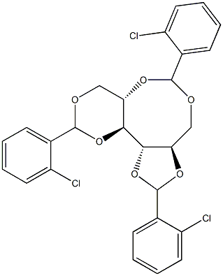 1-O,5-O:2-O,3-O:4-O,6-O-Tris(2-chlorobenzylidene)-L-glucitol 结构式