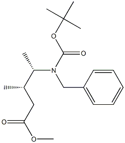 (3S,4S)-4-[Benzyl(tert-butoxycarbonyl)amino]-3-methylpentanoic acid methyl ester 结构式