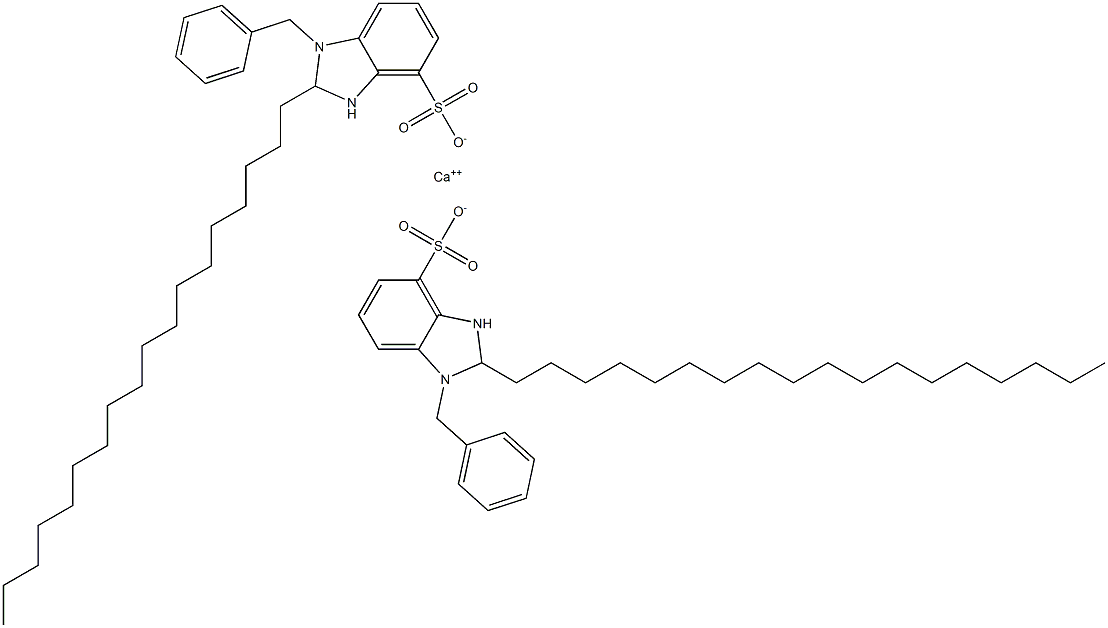 Bis(1-benzyl-2,3-dihydro-2-octadecyl-1H-benzimidazole-4-sulfonic acid)calcium salt 结构式