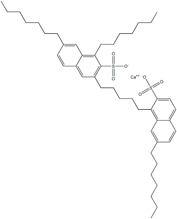 Bis(1,7-diheptyl-2-naphthalenesulfonic acid)calcium salt 结构式