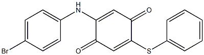 5-(4-Bromoanilino)-2-phenylthio-1,4-benzoquinone 结构式