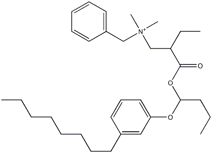 N,N-Dimethyl-N-benzyl-N-[2-[[1-(3-octylphenyloxy)butyl]oxycarbonyl]butyl]aminium 结构式