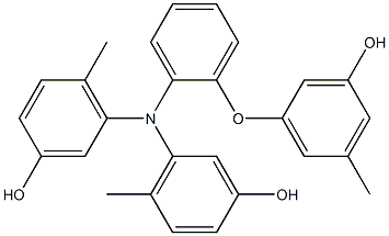 N,N-Bis(3-hydroxy-6-methylphenyl)-2-(3-hydroxy-5-methylphenoxy)benzenamine 结构式