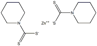 Bis(piperidine-1-dithiocarboxylic acid) zinc salt 结构式