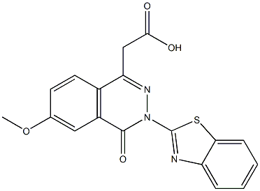 3-(2-Benzothiazolyl)-6-methoxy-3,4-dihydro-4-oxophthalazine-1-acetic acid 结构式