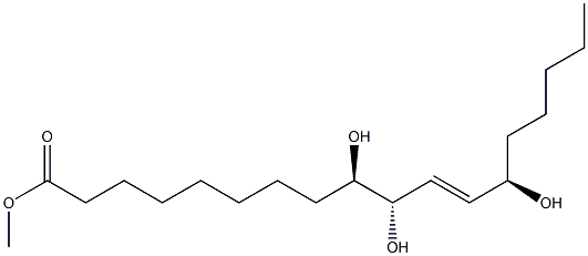 (9R,10S,11E,13R)-9,10,13-Trihydroxy-11-octadecenoic acid methyl ester 结构式