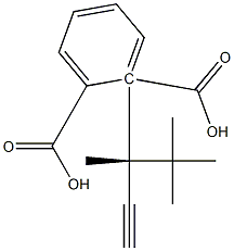 (+)-Phthalic acid hydrogen 1-[(R)-3,4,4-trimethyl-1-pentyne-3-yl] ester 结构式