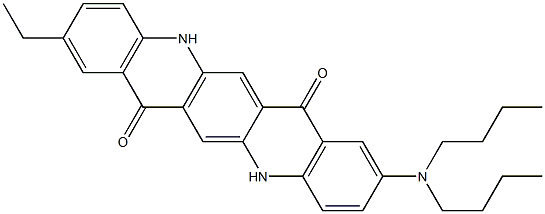 2-(Dibutylamino)-9-ethyl-5,12-dihydroquino[2,3-b]acridine-7,14-dione 结构式