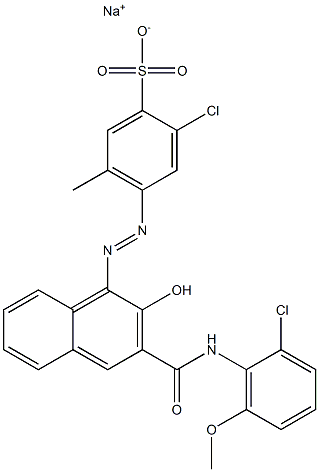 2-Chloro-5-methyl-4-[[3-[[(2-chloro-6-methoxyphenyl)amino]carbonyl]-2-hydroxy-1-naphtyl]azo]benzenesulfonic acid sodium salt 结构式